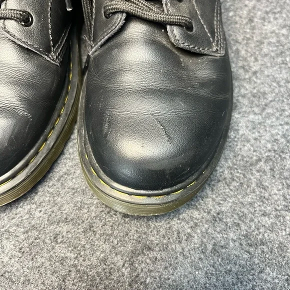 Dr. Martens Youth 1460J Combat Boots Black Leather Lace Up Side Zip Size 3 US - Picture 3 of 10